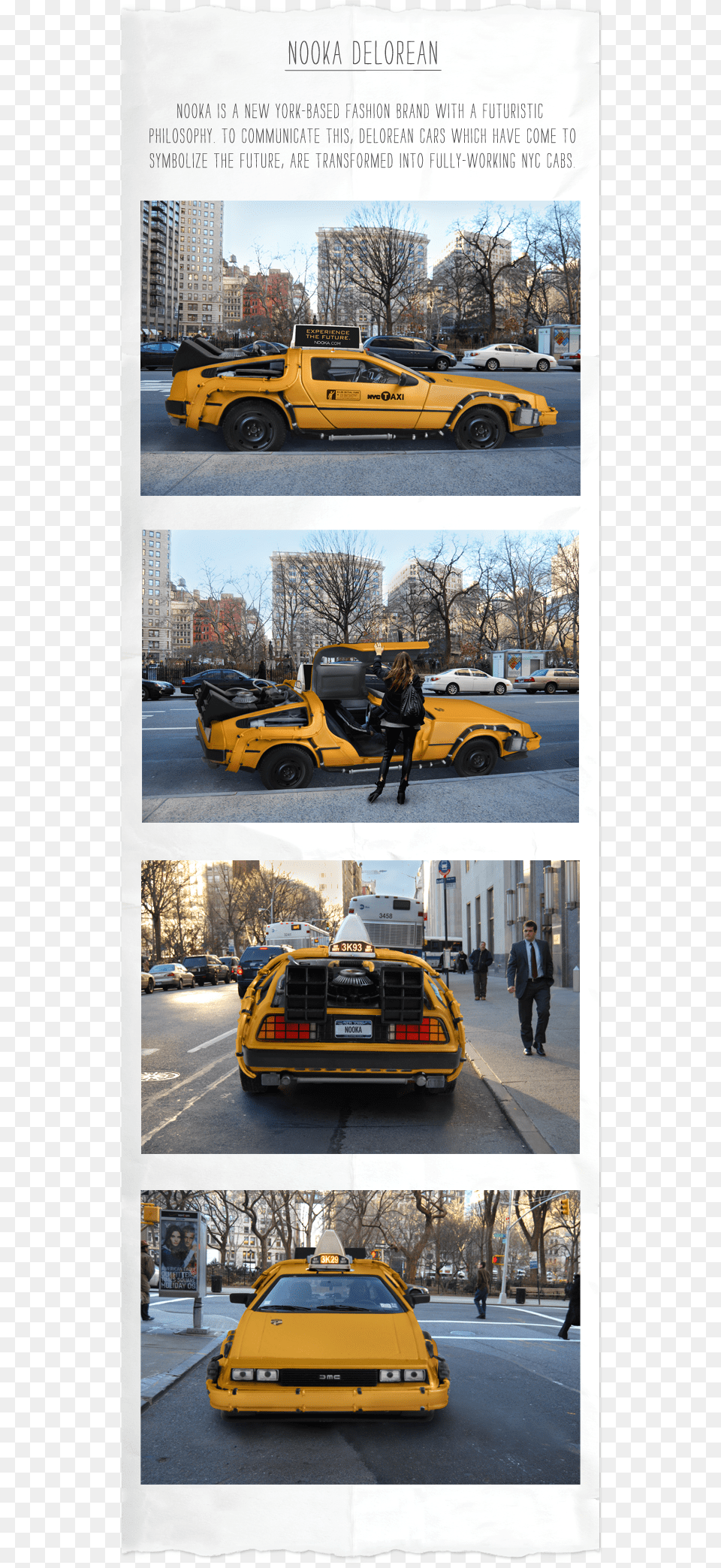 Delorean Taxi Car, Vehicle, Art, Transportation, Collage Free Png Download