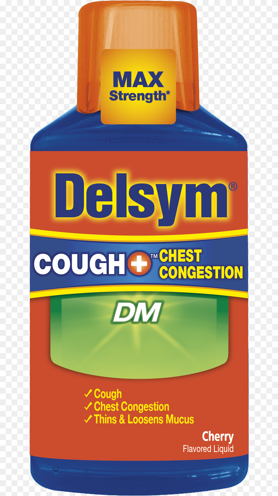 Delsym Cough Chest Congestion Dm Cough Syrup Delsym, Bottle, Cosmetics, Sunscreen, Food Free Png Download