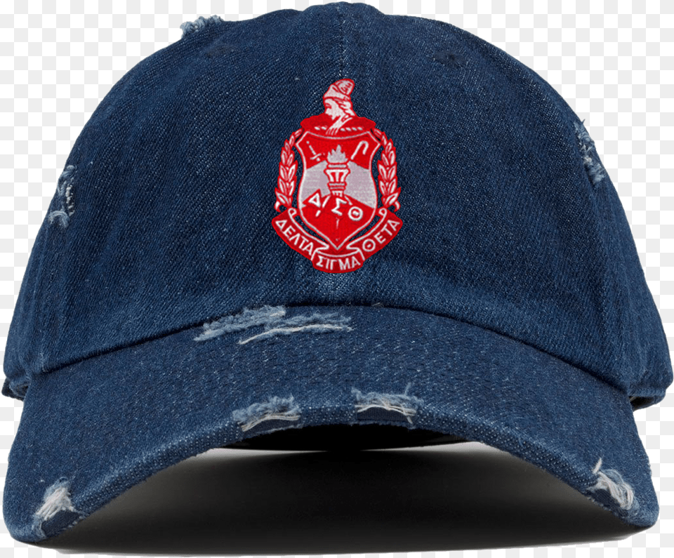 Delta Sigma Theta Denim Distress Hat Delta Sigma Theta, Baseball Cap, Cap, Clothing, Coat Free Png