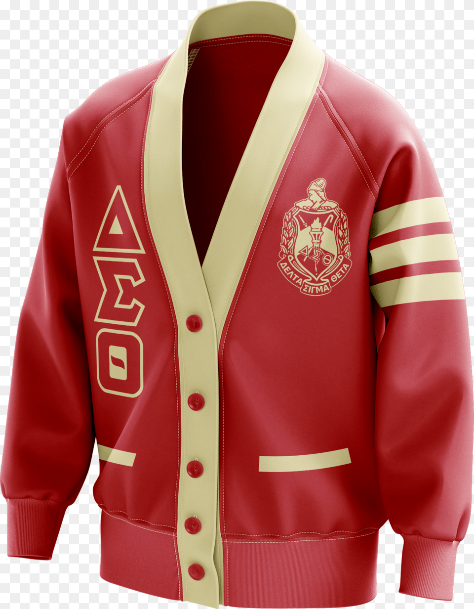 Delta Sigma Theta Striped Cardigan, Blazer, Clothing, Coat, Jacket Png