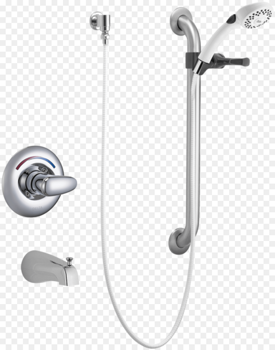 Delta T13h252 Universal Tub Trim Hand Shower And Grab Wall Mount Hand Held Shower Head, Bathroom, Indoors, Room, Shower Faucet Png