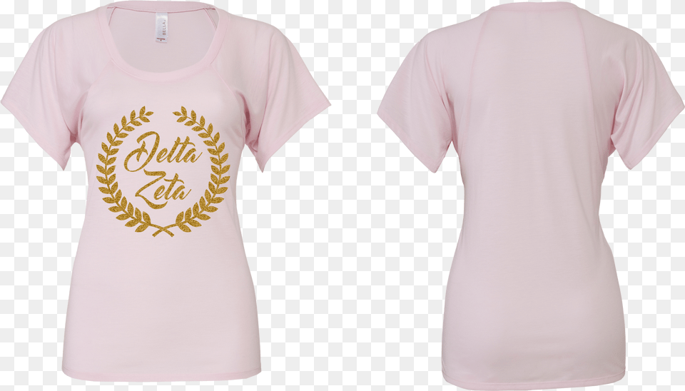 Delta Zeta Gold Foil Active Shirt, Clothing, T-shirt Free Transparent Png