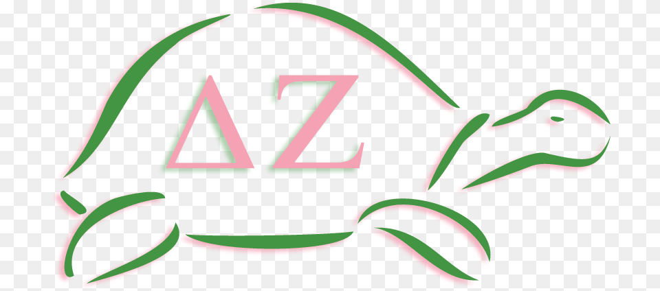 Delta Zeta Mascot Turtle Delta Zeta Turtle, Light, Neon, Shark, Sea Life Free Png Download