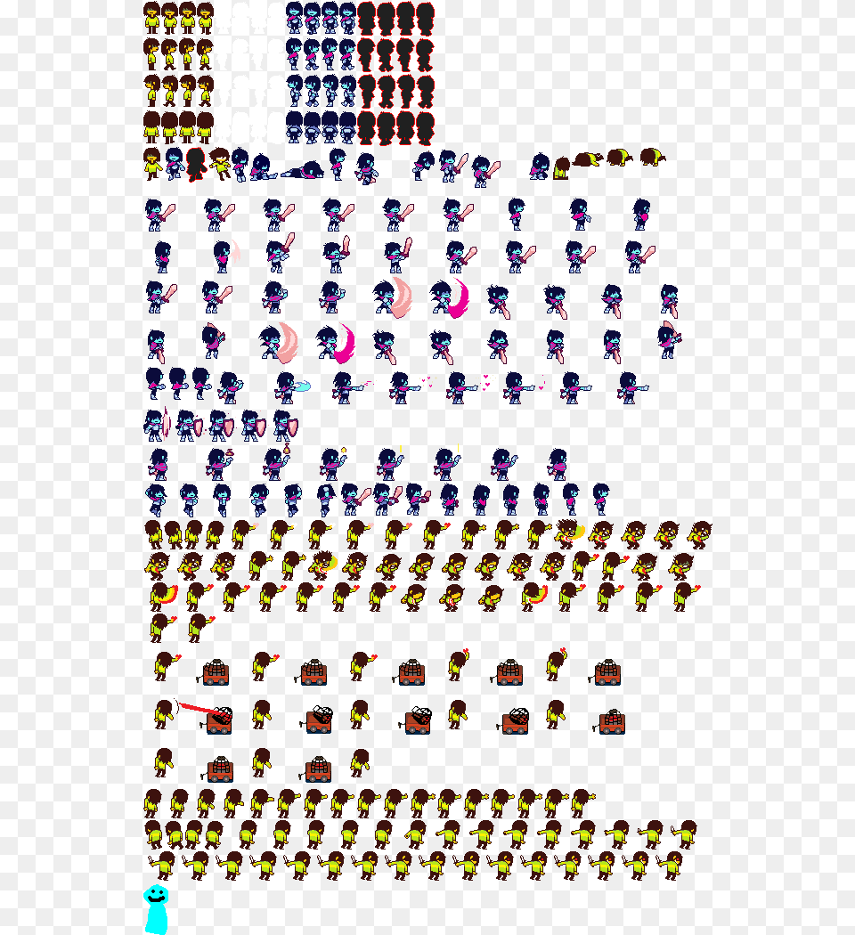 Deltarune Kris Sprite Sheet, Person, Text Free Png