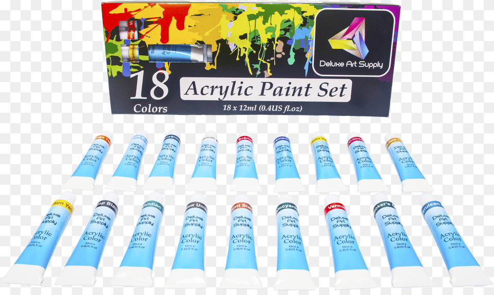 Deluxe Art Supply Acrylic Paint Sets Are Everything Artists Acrylic Paint Set 18 Vibrant Colours Png