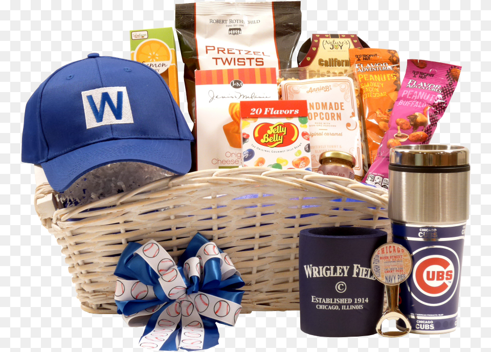 Deluxe Chicago Cubs Gift Basket Gift Basket, Baseball Cap, Cap, Clothing, Hat Png Image