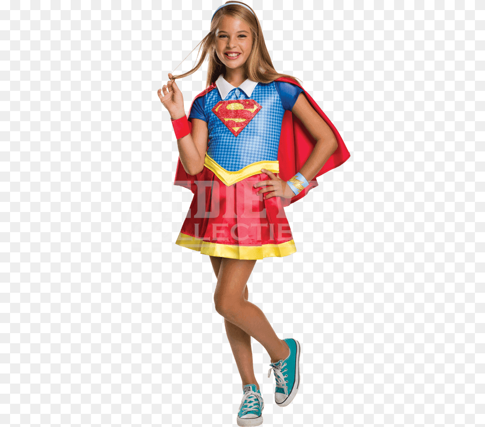 Deluxe Dc Superhero Girls Supergirl Costume Girl39s Deluxe Supergirl Costume, Clothing, Footwear, Person, Shoe Free Png