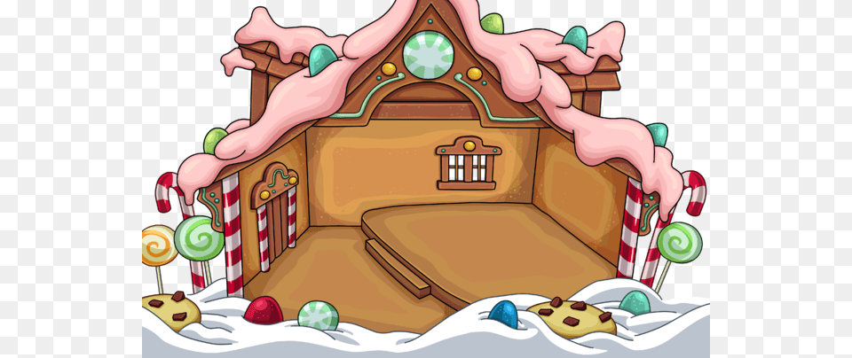 Deluxe Gingerbread House In Game Club Penguin Gingerbread House, Sweets, Food, Cookie, Rural Free Transparent Png