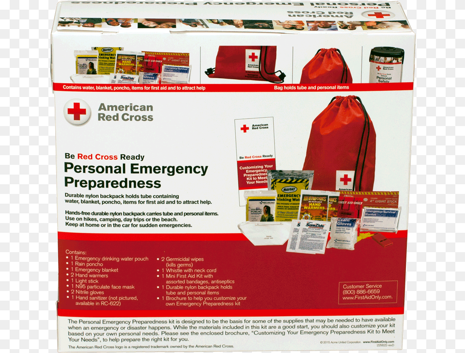 Deluxe Personal Safety Emergency Pack With Bag Red American Red Cross, First Aid, Advertisement, Logo, Poster Png Image