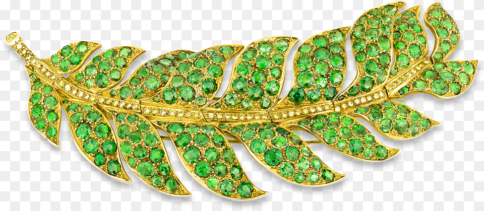 Demantoid Garnet And Yellow Diamond Leaf Brooch Bracelet, Accessories, Jewelry, Necklace, Gemstone Free Png