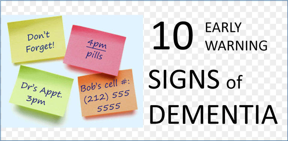 Dementia And Alzheimer39s Warning Signs For, Handwriting, Text, Business Card, Paper Free Png Download