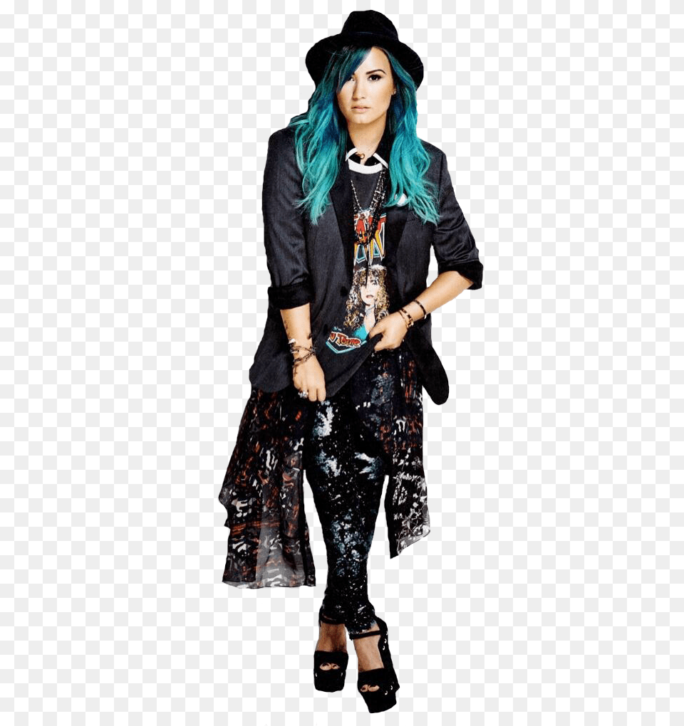 Demi Lovato Demi Lovato Blue Hair Photoshoot, Adult, Female, Person, Woman Png Image