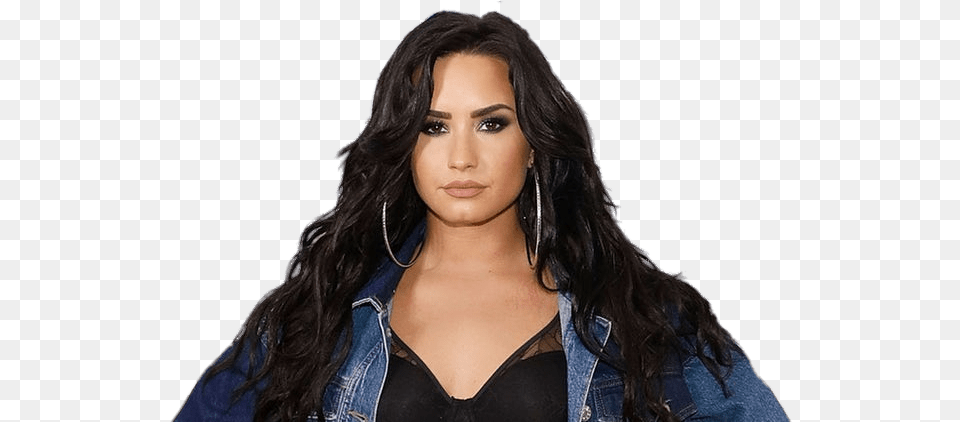 Demi Lovato Long Hair Clip Arts, Black Hair, Portrait, Photography, Person Png Image