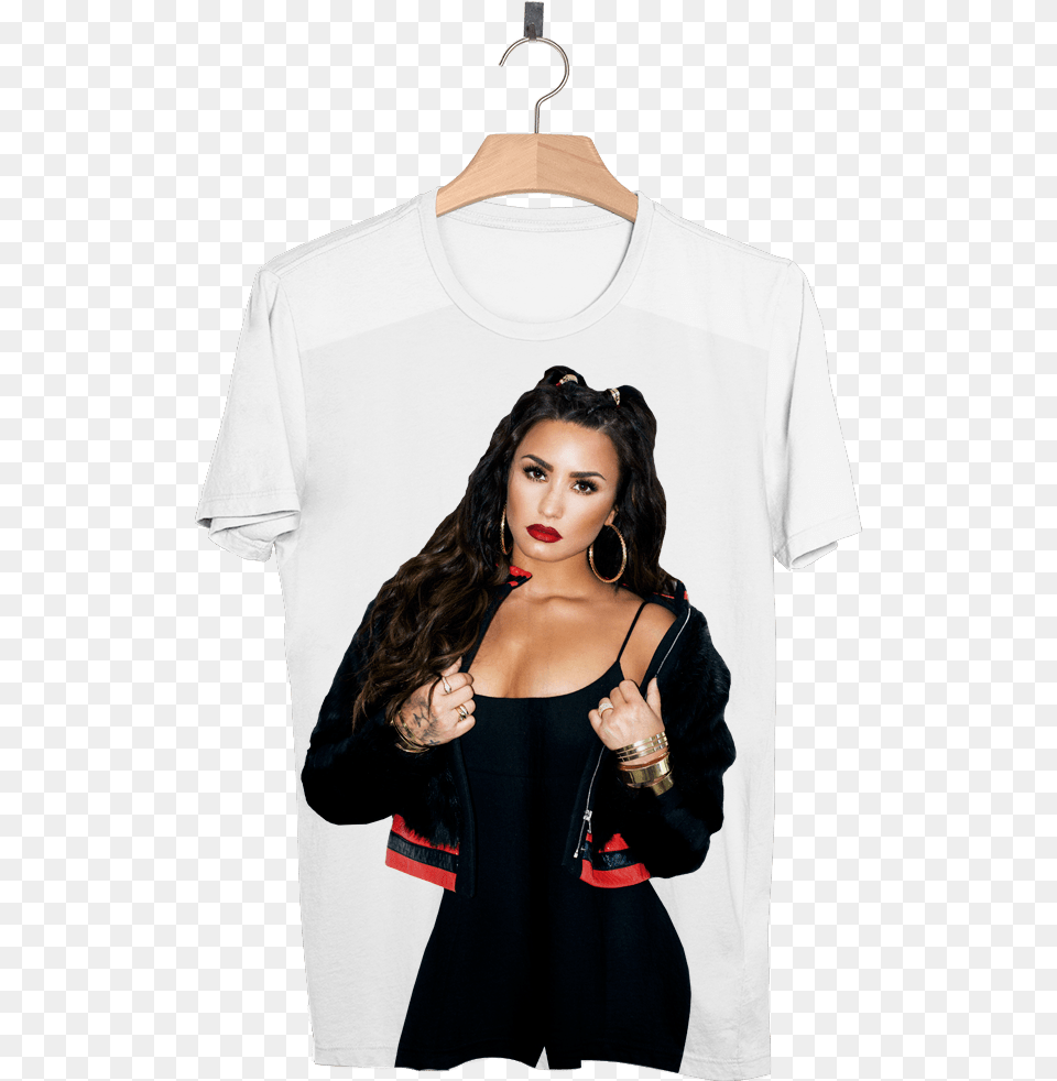 Demi Lovato Photo Camisetas Demi Lovato, Adult, Sleeve, Person, Long Sleeve Png Image