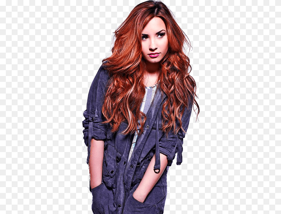 Demi Lovato Photoshoot Red Hair, Portrait, Clothing, Coat, Face Png