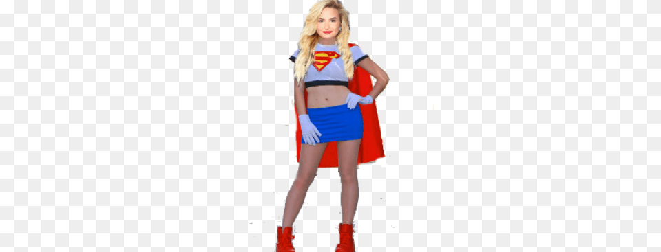 Demi Lovato Supergirl Transparent, Clothing, Costume, Person, Cape Png