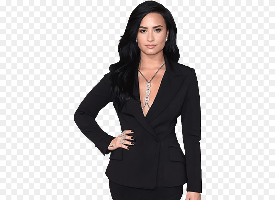 Demi Lovato Y Selena Gomez Grammys, Woman, Suit, Person, Jacket Png