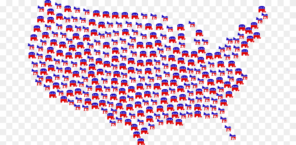 Democrat And Republican America Map Spanish General Election 2019, Pattern Free Transparent Png