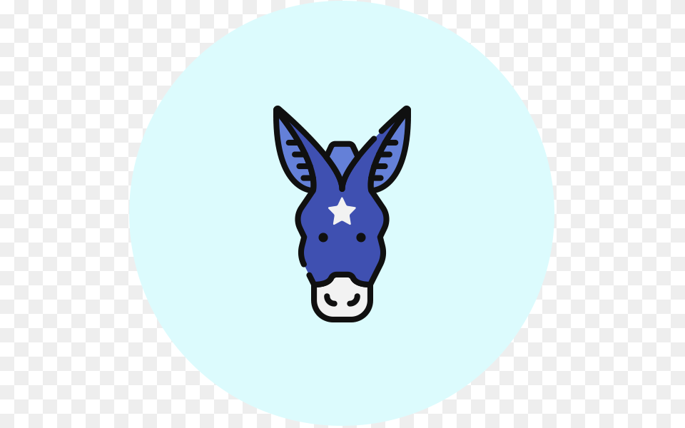 Democrat Donkey Icon Cartoon, Animal, Deer, Mammal, Wildlife Png Image