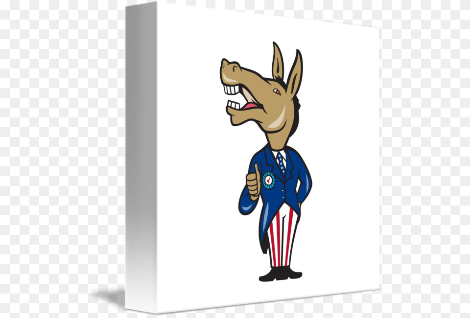 Democrat Donkey Mascot Thumbs Up Cartoon, Animal, Kangaroo, Mammal Free Transparent Png