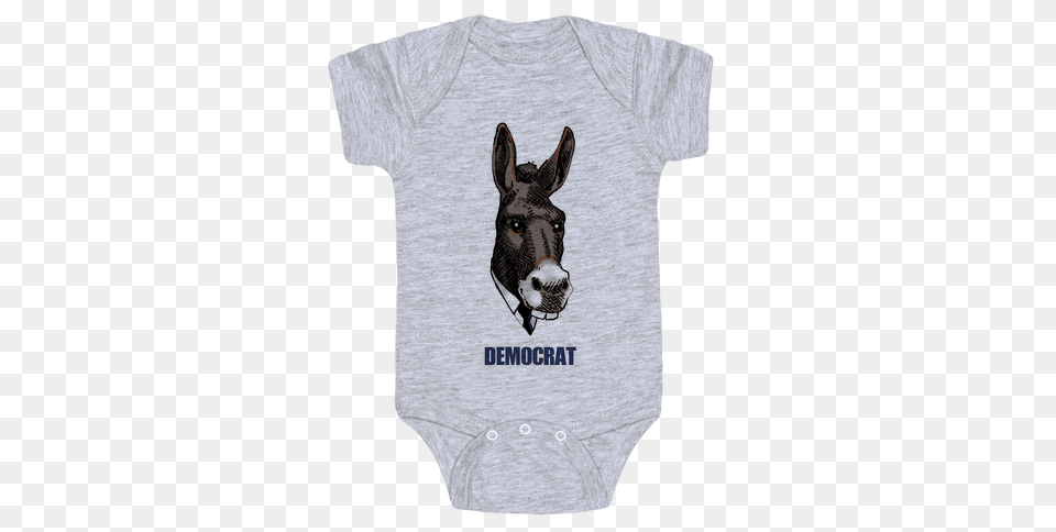 Democratic Donkey Baby Onesies Lookhuman, Clothing, T-shirt, Animal, Mammal Free Png