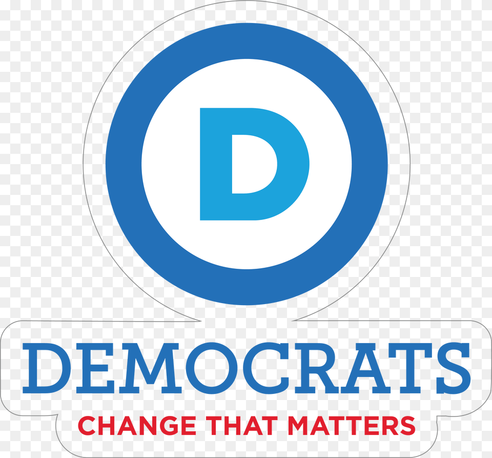 Democratic Party Logo With Slogan Tall Printed Color Democrats Change That Matters, Text, Number, Symbol Free Transparent Png
