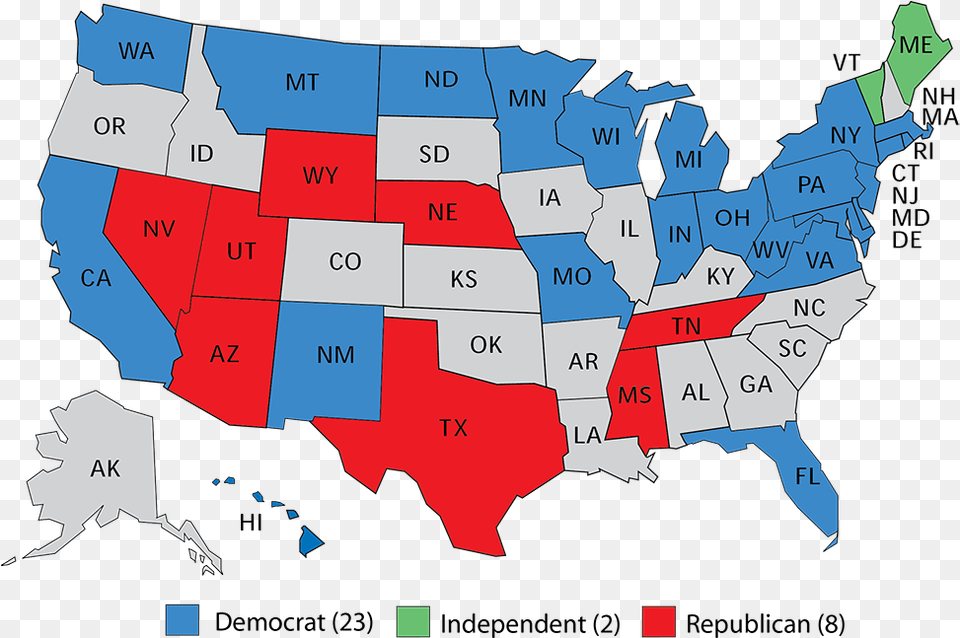Democrats Have Managed To Net Seats On This Map In Us Midterm Elections 2018, Chart, Plot, Atlas, Diagram Free Png