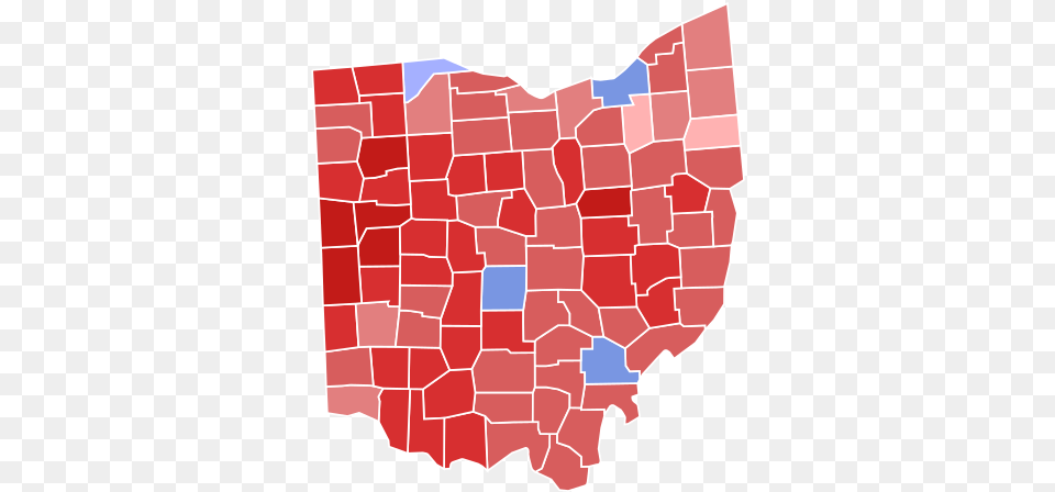 Democrats Ran Majorities In Only Four Counties In 2016 Ohio 2016 Election By County, Brick Png