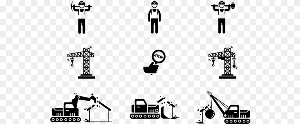 Demolition Icons Vector, Gray Free Png