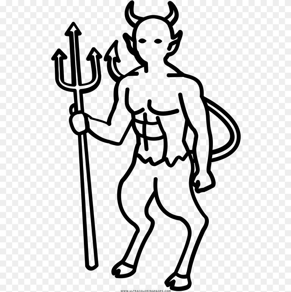 Demon Coloring, Gray Png Image