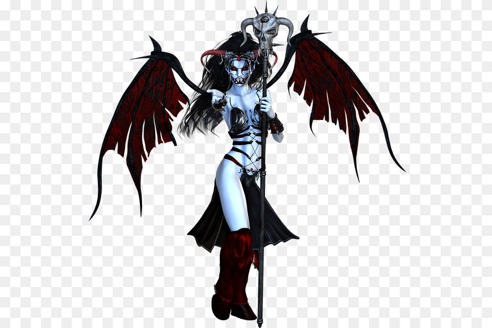 Demon Devil Halloween Hell Horror Satan Scary Demon Woman, Adult, Female, Person, Clothing Free Png