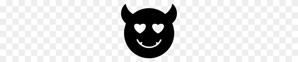 Demon Emoji In Love Icons Noun Project, Gray Free Png
