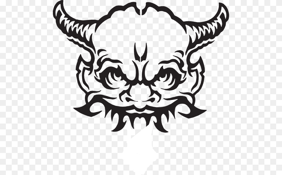 Demon Face, Stencil Free Png