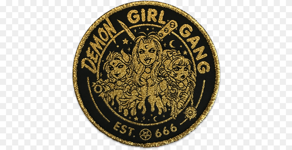 Demon Girl Gang Patch Emblem, Logo, Face, Head, Person Png Image