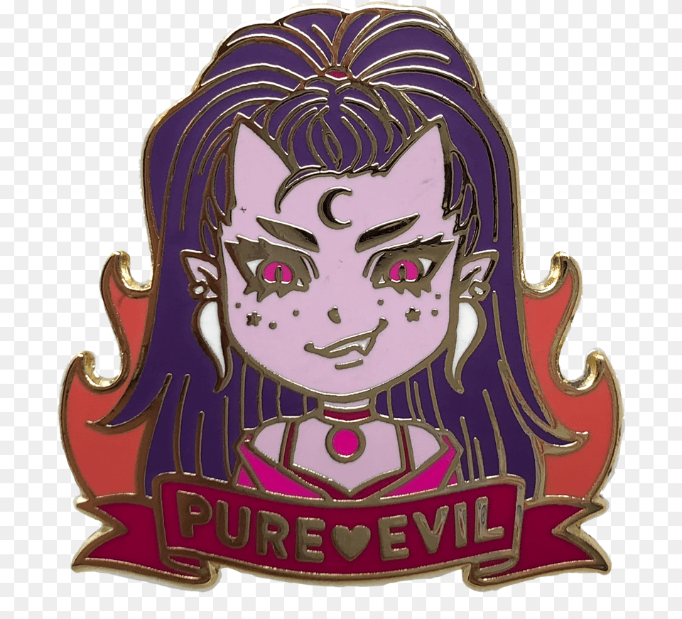 Demon Girl Kai Pin Illustration, Badge, Logo, Symbol, Baby Free Png Download