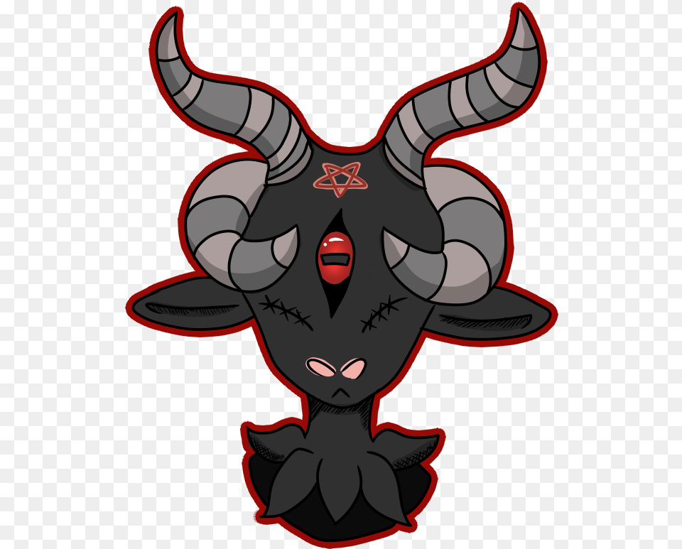 Demon Goat Cartoon, Animal, Bull, Mammal, Weapon Png Image
