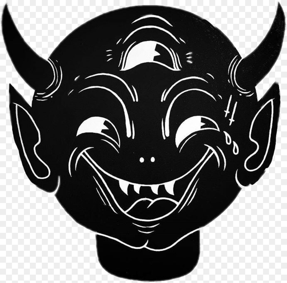 Demon Head Face Illustration, Accessories, Art, Stencil, Baby Png