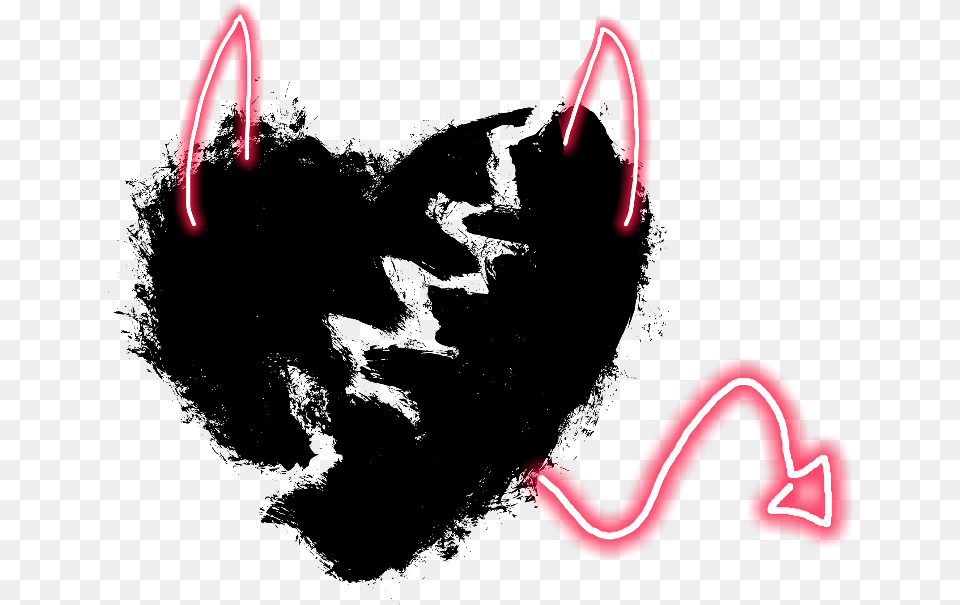Demon Heart Black Hearts Red Angry Evil Magic Drawn Broken Heart, Light, Neon, Smoke Pipe Free Transparent Png