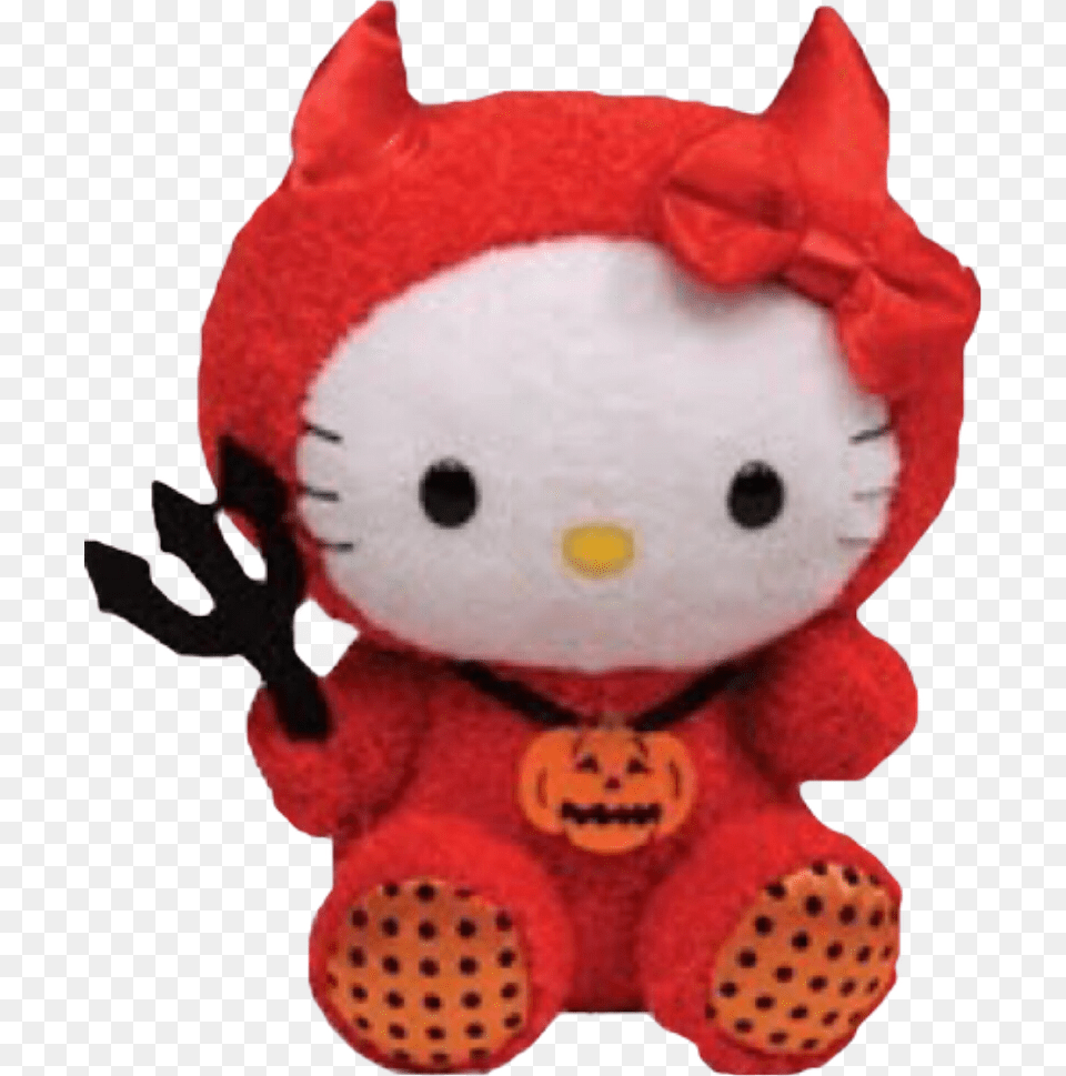 Demon Hellokitty Devil Cute Red Freetoedit Hello Kitty Plush Transparent, Toy, Nature, Outdoors, Snow Png Image