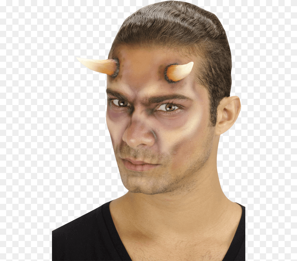 Demon Horns Foam Prosthetic Foam Devil Horns Stick, Adult, Face, Head, Male Free Png
