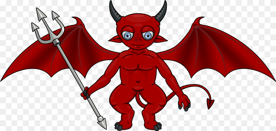 Demon Image Cartoon Demon, Baby, Person, Weapon Free Png Download