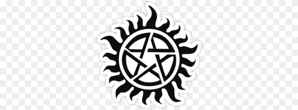 Demon Possession Protection Black By Styl0 Supernatural Tattoo Non Timebo Mala, Symbol, Star Symbol, Emblem, Machine Free Png