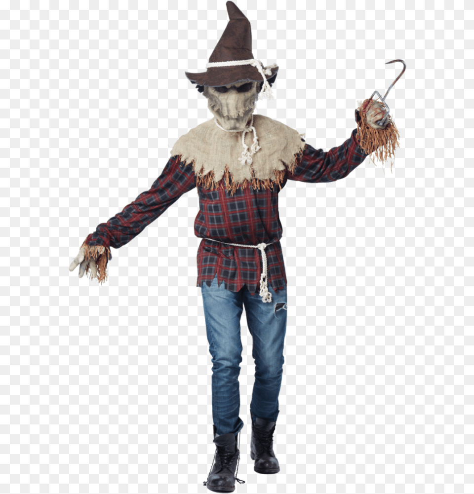 Demon Scarecrow Costume Moving Mouth Scarecrow Costume Halloween Adult, Person, Clothing, Hat, Jeans Free Png