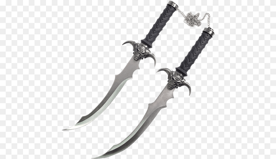 Demon Skull Interlocking Curved Daggers Curved Daggers, Blade, Dagger, Knife, Sword Free Png