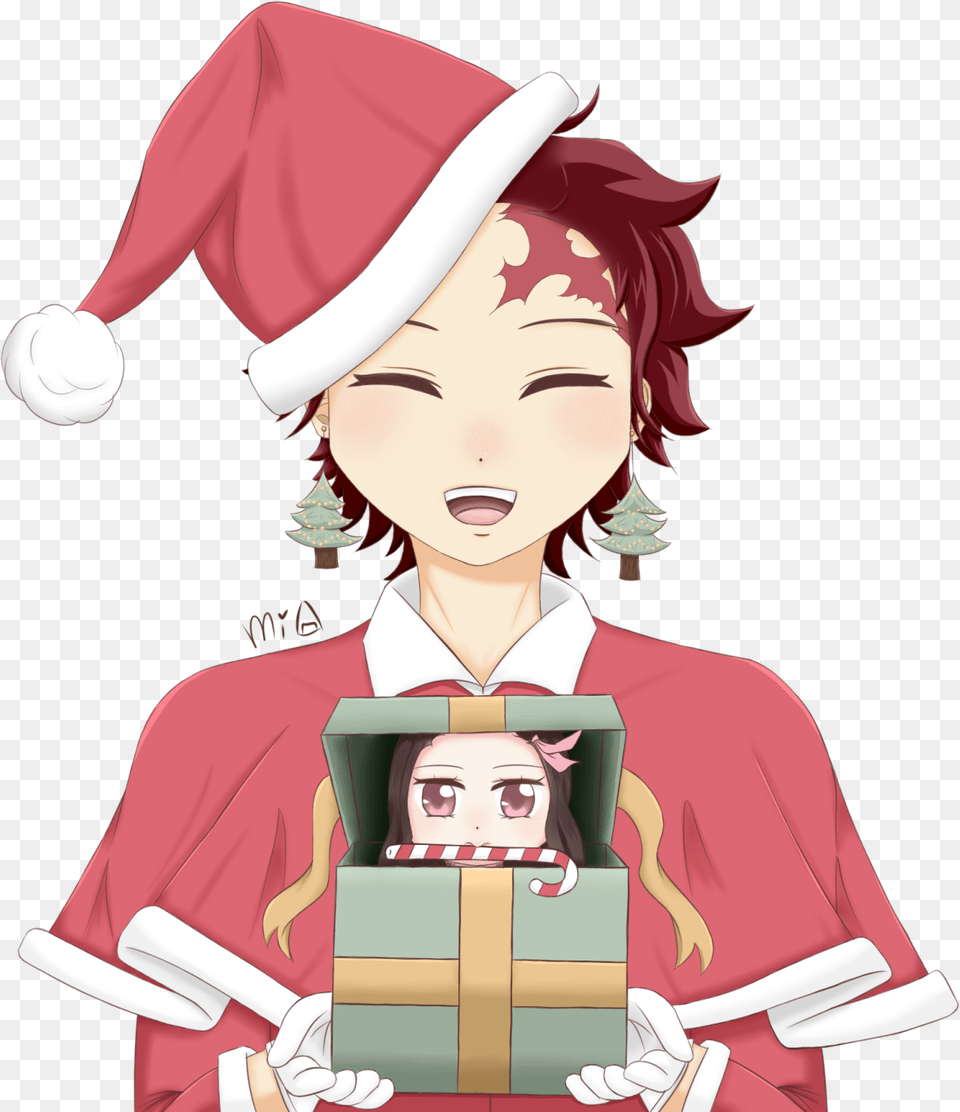 Demon Slayer Christmasmy First Homework For Phos Nezuko Christmas, Book, Publication, Comics, Person Png