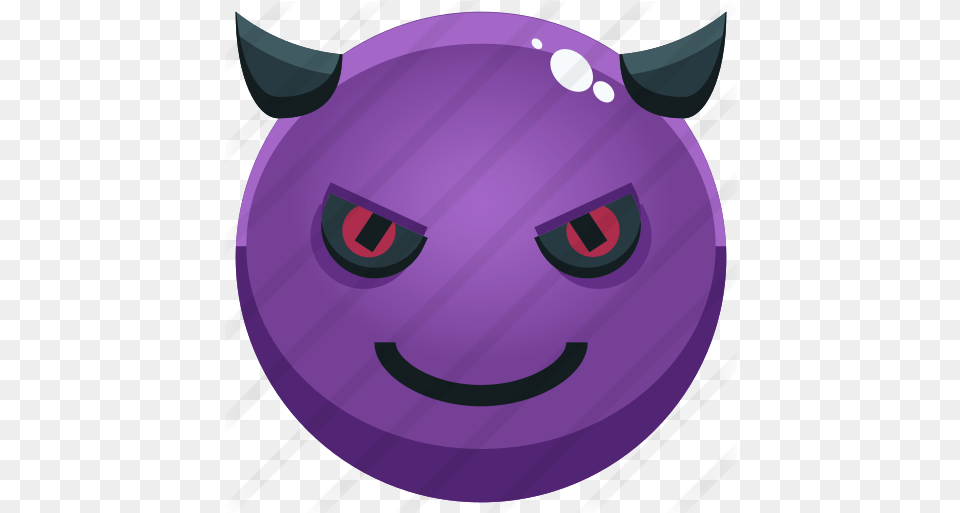 Demon Smiley, Purple, Disk Free Png