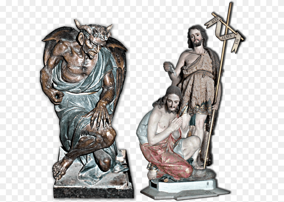 Demon Statue In Church, Bronze, Adult, Art, Person Png