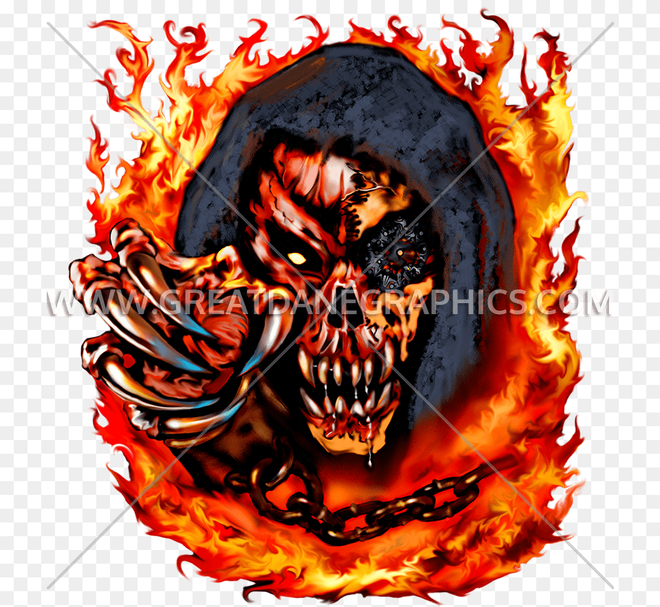 Demonic Skull, Flame, Fire, Wedding, Person Png