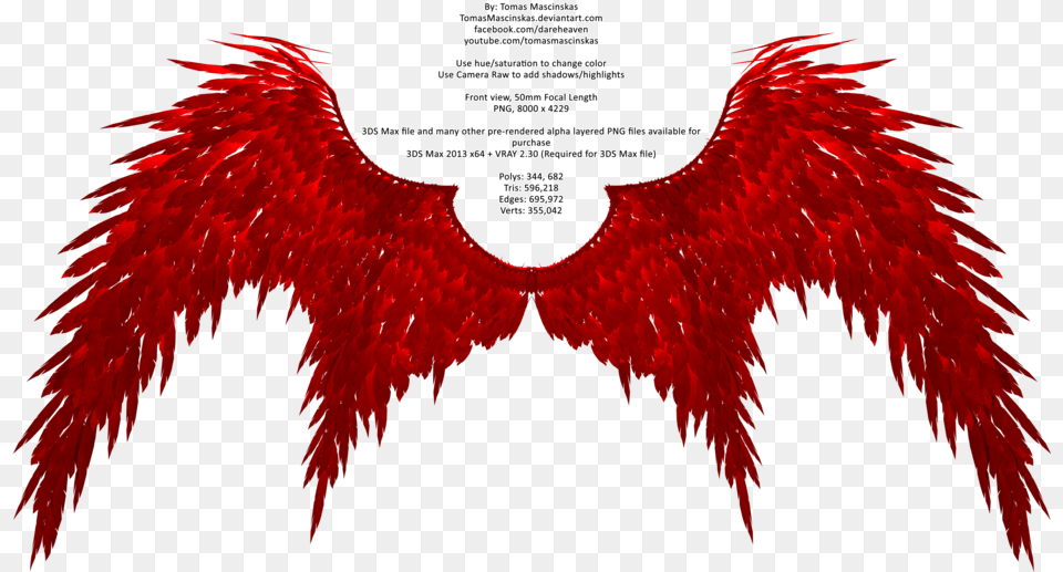 Demonic Wings Clipart Red Devil Wings, Animal, Bird, Accessories Free Png