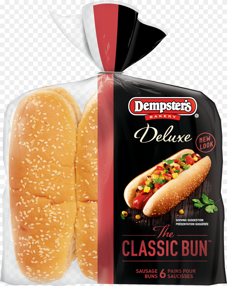 Dempsterquots Deluxe White Sausage Buns Dempsters Hot Dog Buns, Food, Hot Dog, Bread Free Png